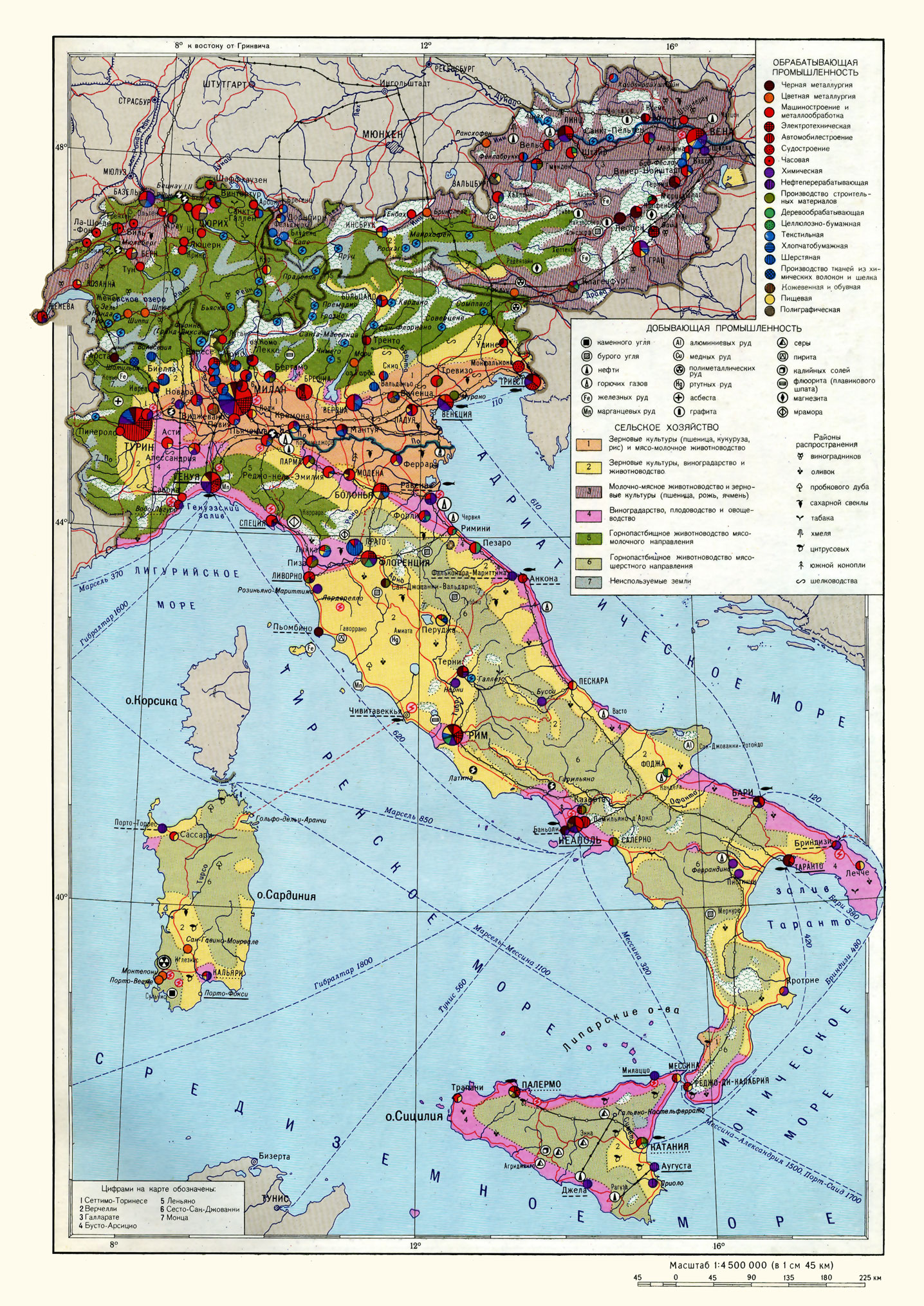 Экономическая карта италии