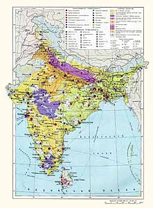 Индия, Бангладеш, Непал, Бутан, Шри-Ланка. Экономическая карта