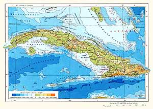 Куба. Физическая карта