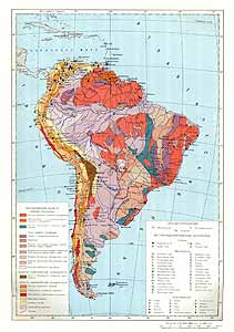 Южная Америка. Месторождения полезных ископаемых