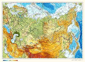 Физическая карта СССР 