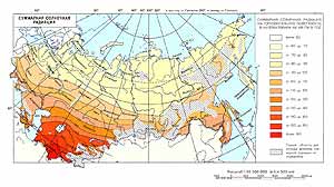 Суммарная солнечная радиация СССР