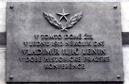 Памятная доска в честь пребывания В. И. Ленина в Праге