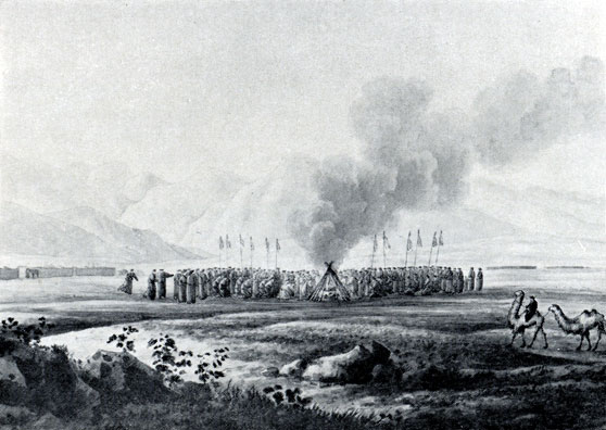 А. Мартынов. Урга. Погребение ламы. 1805