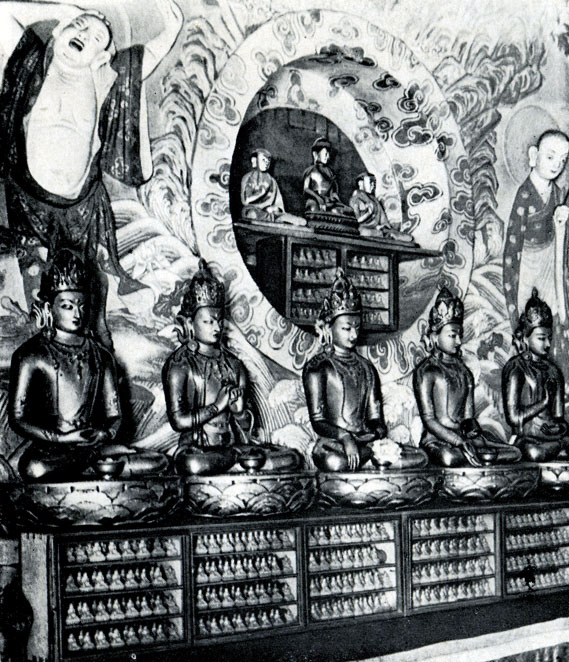 Г. Занабазар. Пять дхиани-будд созерцания. Кон. XVII - нач. XVIII в.