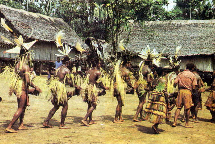 В таких нарядах папуасы исполняют традиционные танцы