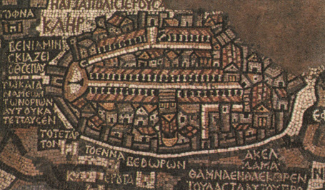 Древняя мозаичная карта Иерусалима. Мадаба