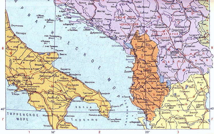 Карта. Албания, Республика Албания