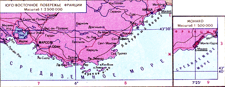 Карта. Монако, Княжество Монако