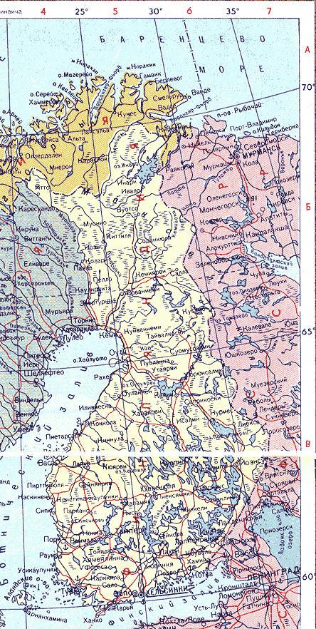Карта. Финляндия. Финская республика.