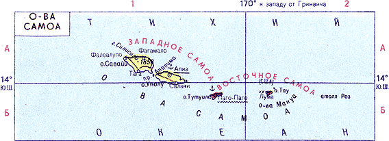 Карта. Самоа Восточное