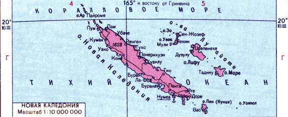 Карта. Новая Каледония
