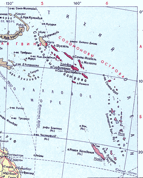 Карта. Соломоновы острова