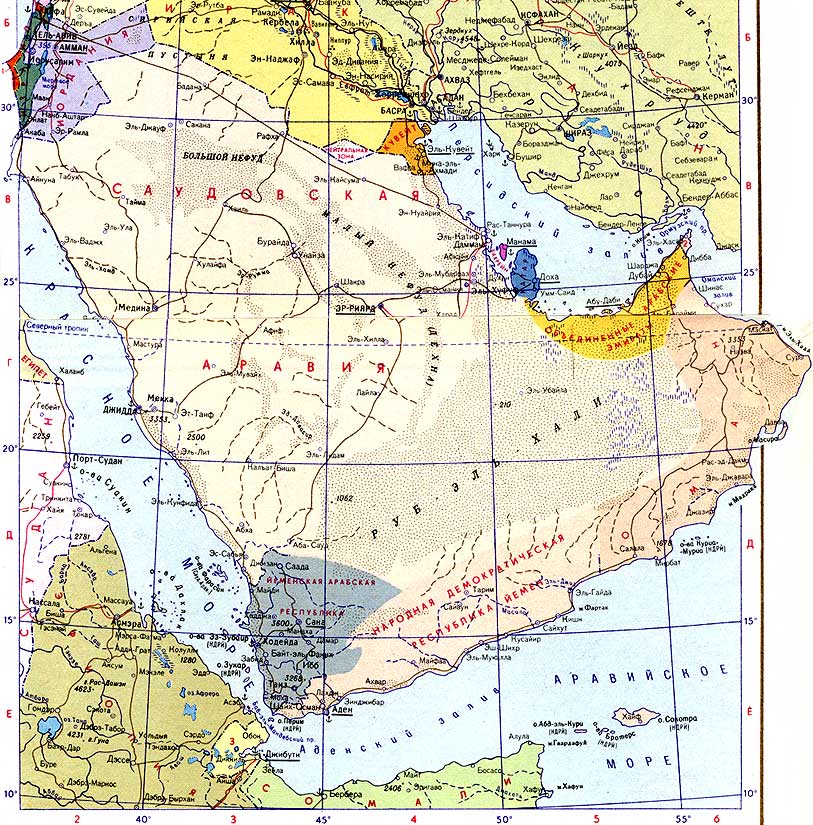 Карта. Саудовская Аравия