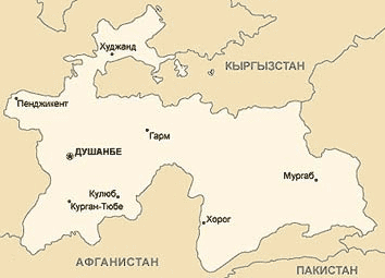 Карта. Таджикистан, Республика Таджикистан