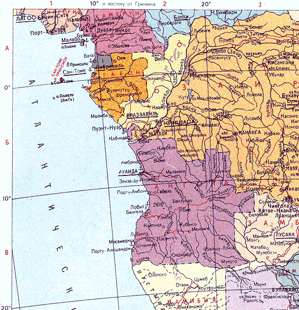 Карта. Ангола, Республика Ангола