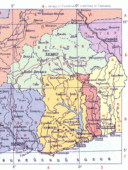 Карта. Буркина-Фасо, Республика Буркина-Фасо, Верхняя Вольта