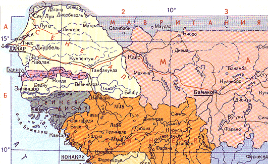 Карта. Гамбия, Республика Гамбия