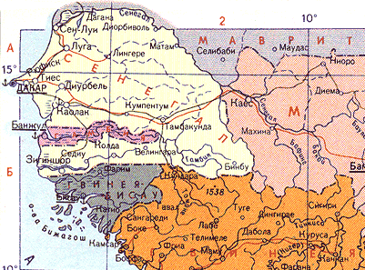 Карта. Гвинея-Бисау, Республика Гвинея-Бисау