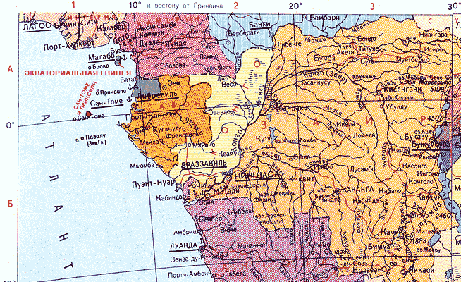 Карта. Конго, Народная Республика Конго