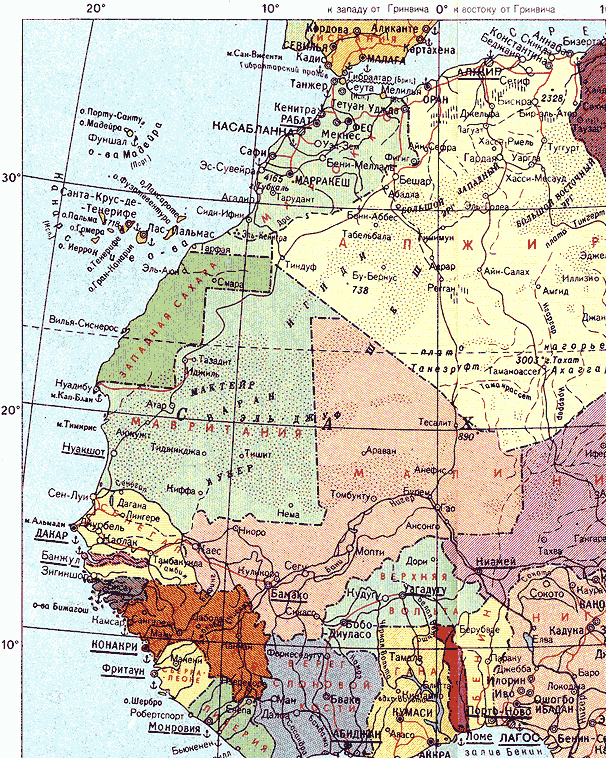 Карта. Мали, Республика Мали
