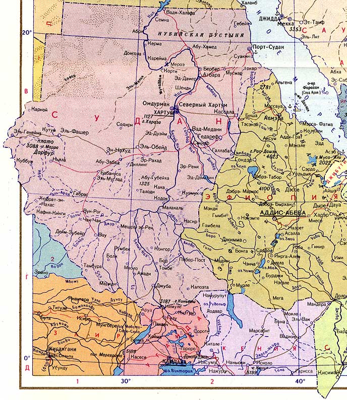 Карта. Судан, Республика Судан