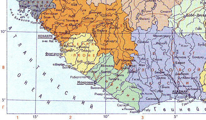 Карта. Сьерра-Леоне, Республика Сьерра-Леоне