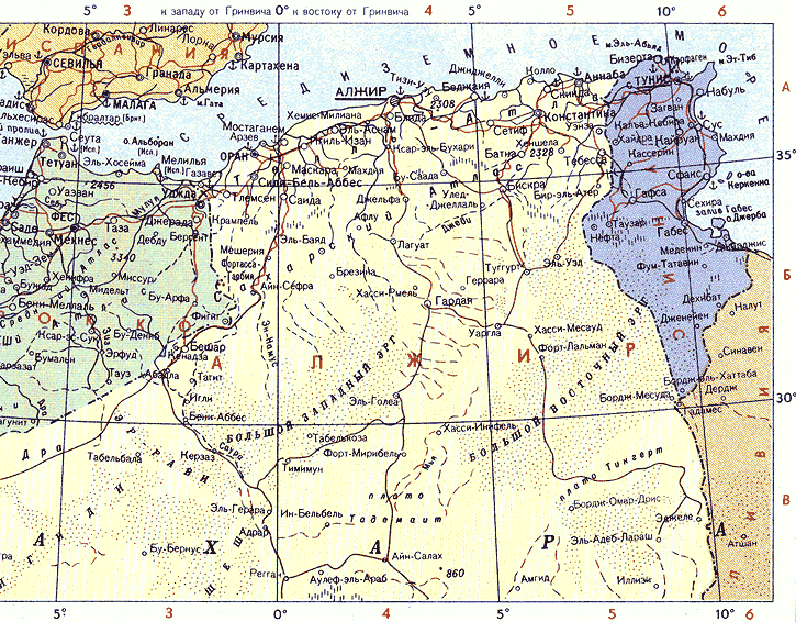 Карта. Тунис, Тунисская Республика
