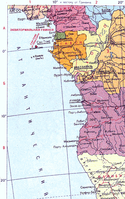 Карта. Экваториальная Гвинея, Республика Экваториальная Гвинея