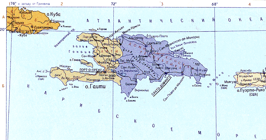 Карта. Гаити, Республика Гаити