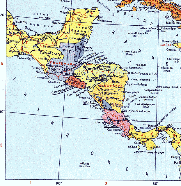 Карта. Гватемала, Республика Гватемала