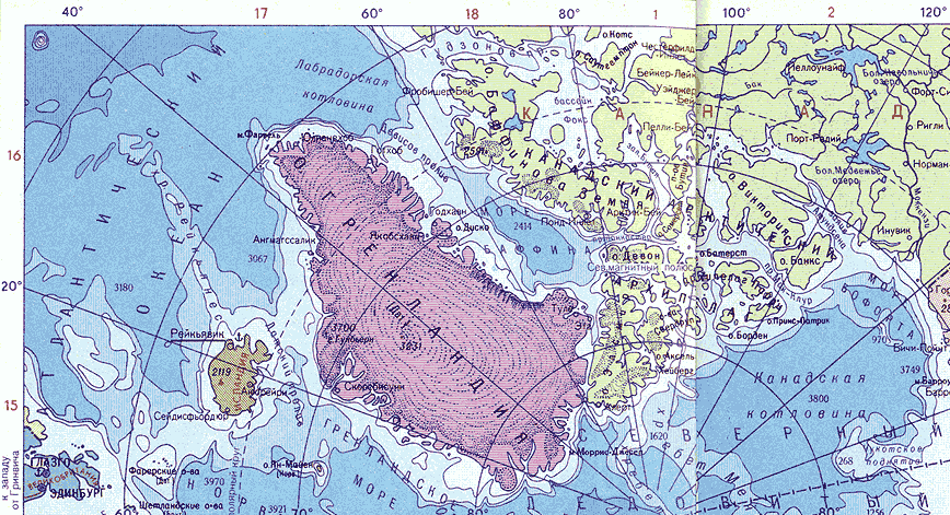 Карта. Гренландия, Калаадлит Нунаат