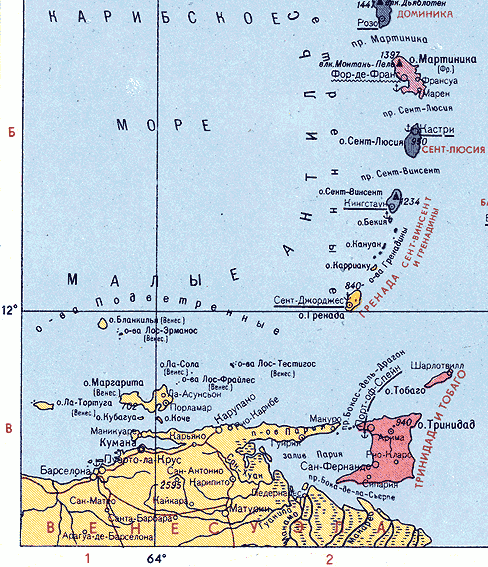 Карта. Сент-Винсент и Гренадины