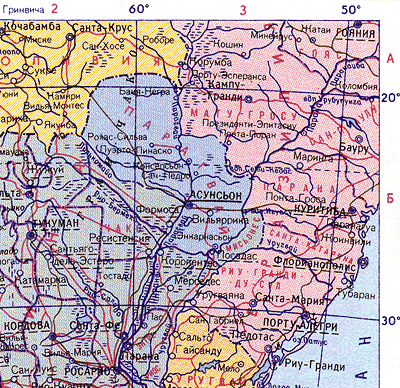 Карта. Парагвай, Республика Парагвай