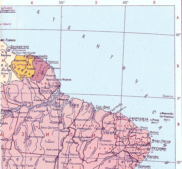 Карта. Суринам, Республика Суринам